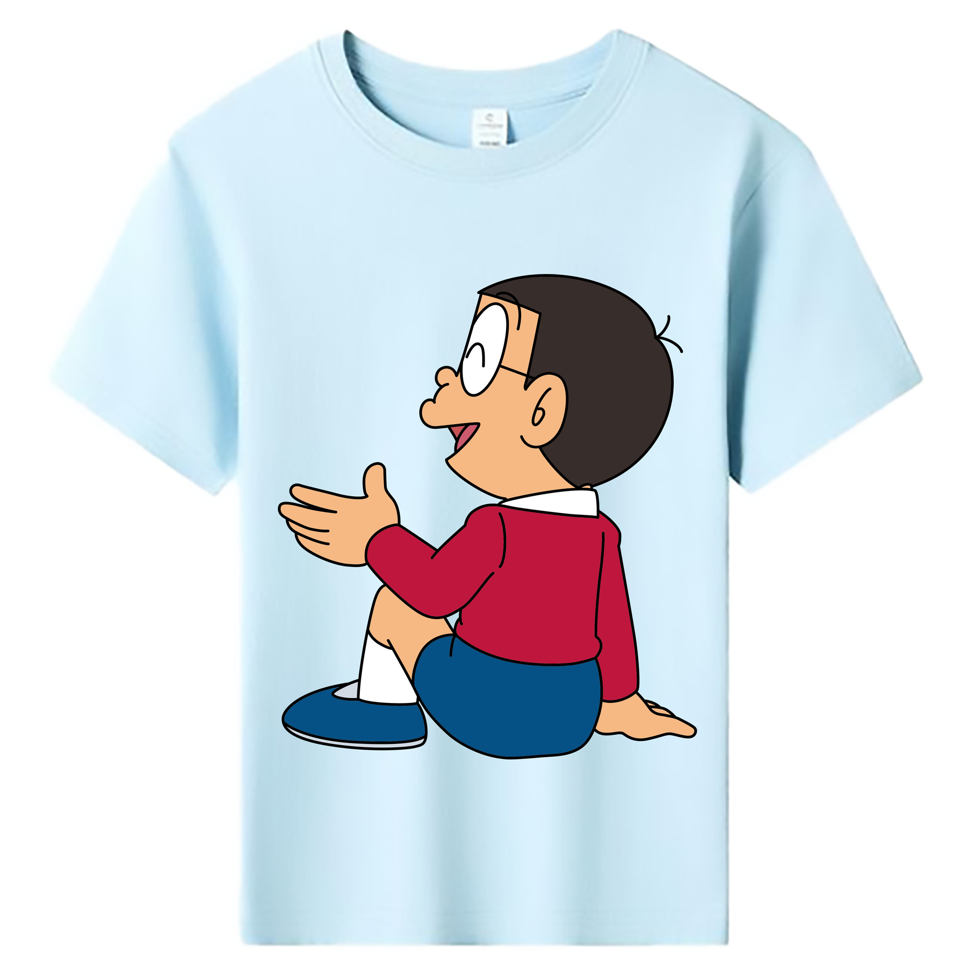 （画像用） ドラえもん 野比 のび太 Doraemon Nobita Nobi 綿100％キッズTシャツ（フロントプリント）